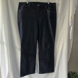 Jaclyn Smith Woman Bootcut Dark Wash Stretch Jeans Womens 20W Embroidered Pocket